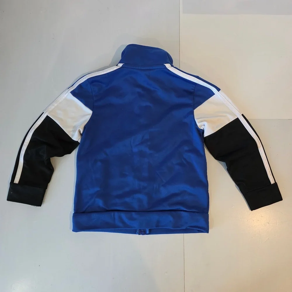 Adidas Boys Blue White Black Colorblock Full Zip Track Jacket Size 3T